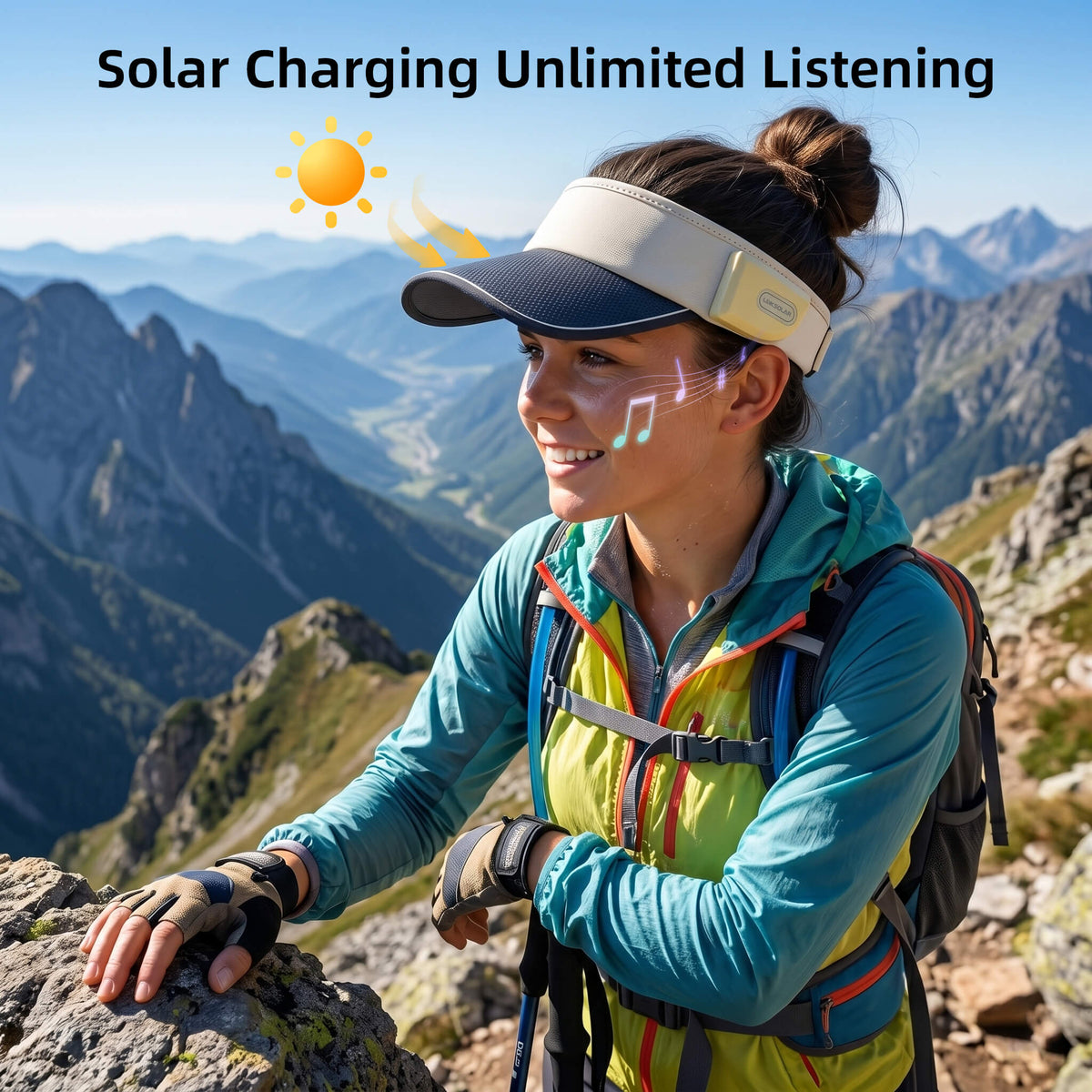 Linksolar Solar Powered Hat Bluetooth Speaker Connection Immersive Music Experience